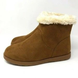 Cat & Jack Faux Suede Shearling Ankle Boot Georgeina Chestnut